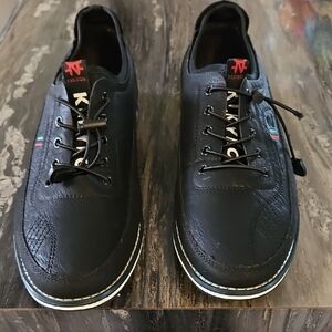 KLKYKO Men's Black Leather Sneakers